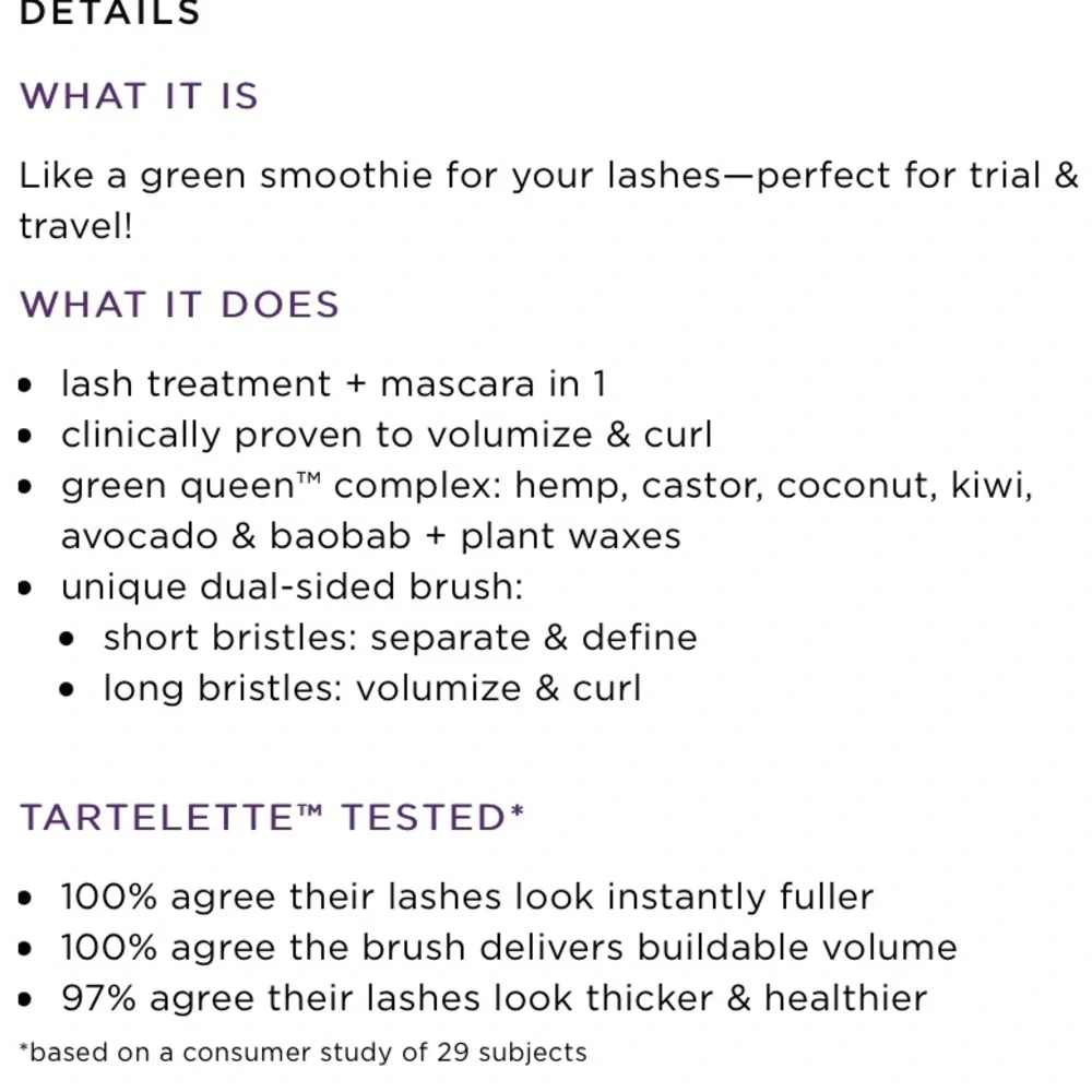 Tarte Lash Smoothie Volumizing Hemp Mascara